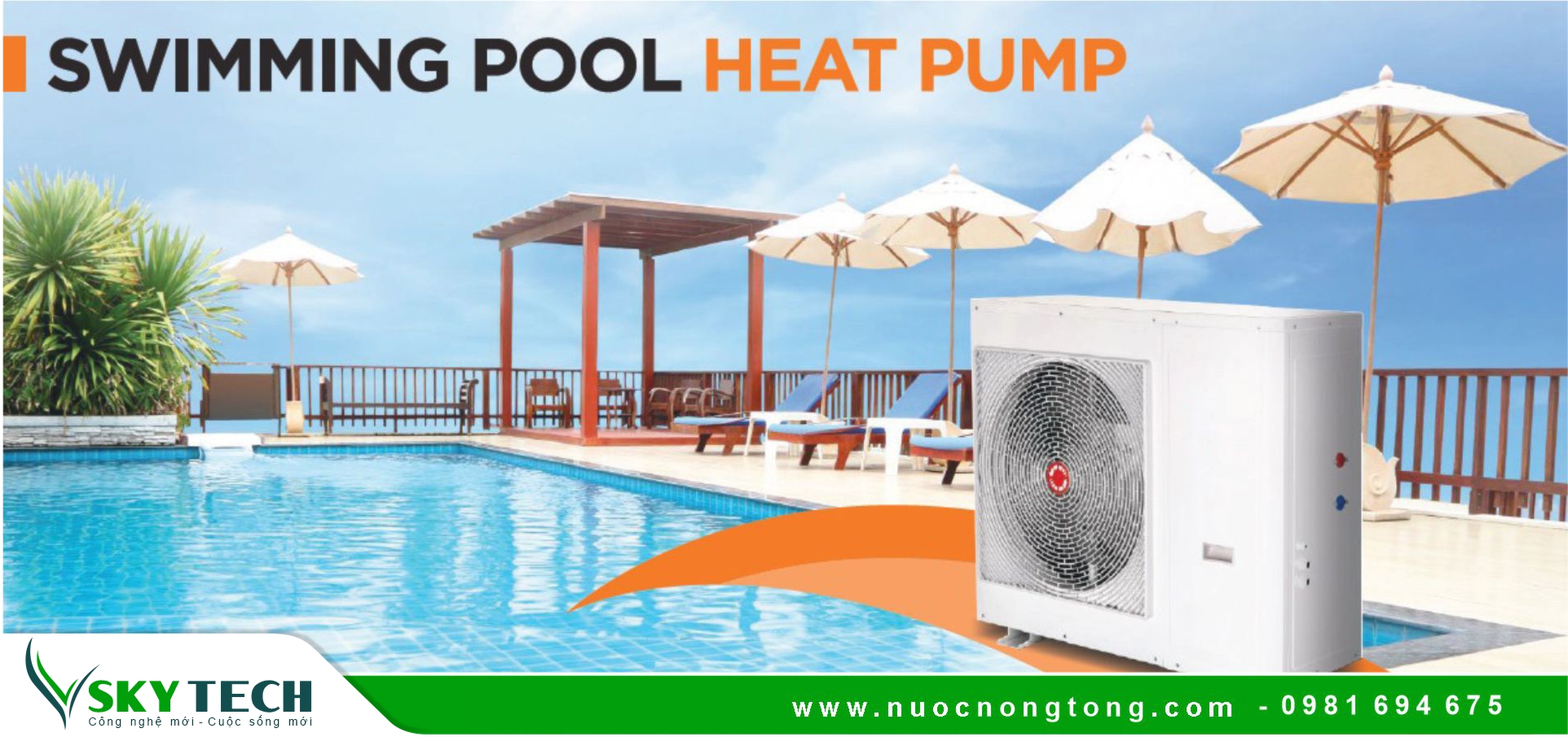 Máy bơm nhiệt Heatpump chính hãng cho Hồ bơi tại Quảng Ninh