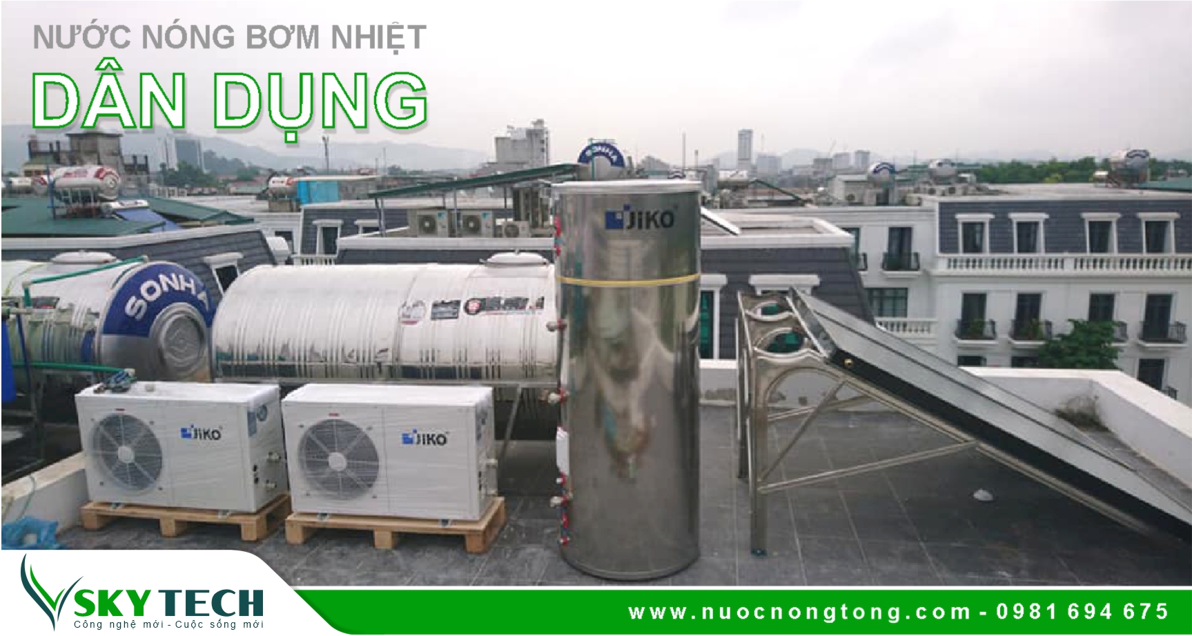 Hệ thống cấp Nước nóng tổng Bơm nhiệt Heatpump là gì?