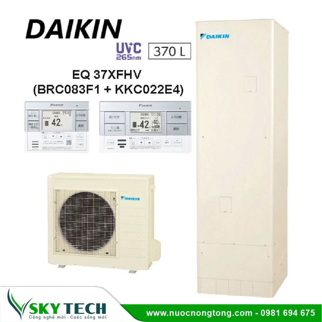 Máy nước nóng trung tâm Daikin EQ37XFTV điều khiển Mobile