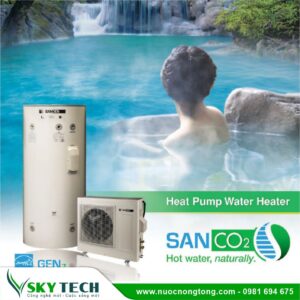 Máy nước nóng Heatpump Sanden CO2 Nhật Bản 300SAQA 300lit