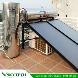 Bơm nhiệt Heat pump chịu áp kết hợp năng lượng mặt trời cho biệt thự