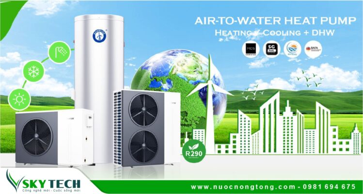 Hệ thống nước nóng trung tâm Heat Pump cho gia đình