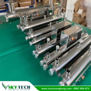 Bộ đèn UV diệt khuẩn nước SS 220W 48GPM lưu lượng 11m3/h