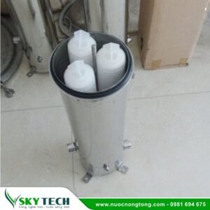 Phin lọc 3 lõi 20 inch Inox: Công suất 3m3/giờ