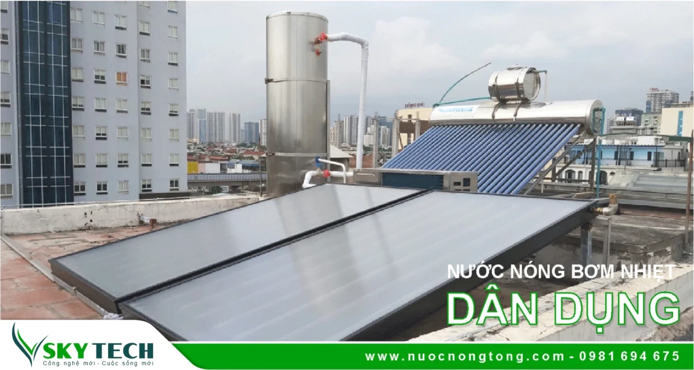 Máy nước nóng tổng bơm nhiệt Heatpump lắp đặt tại Hưng Yên